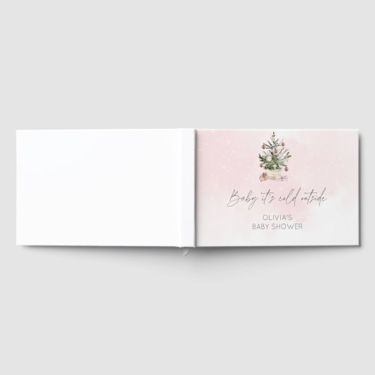Baby zijn koude buitenroze baby shower gastenboek (Volledig)