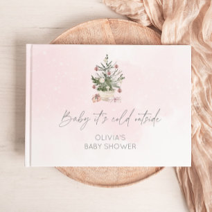 Baby zijn koude buitenroze baby shower gastenboek