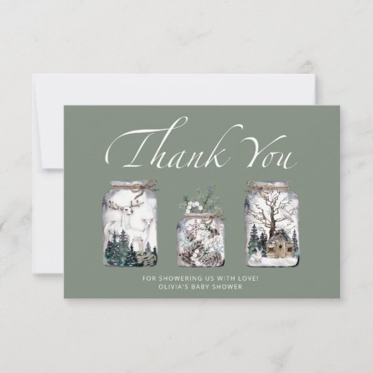 Baby zijn koude buitenste baby shower bedankt je k kaart (Voorkant)