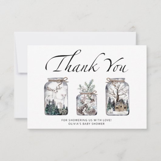 Baby zijn koude buitenste baby shower bedankt je k kaart (Voorkant)