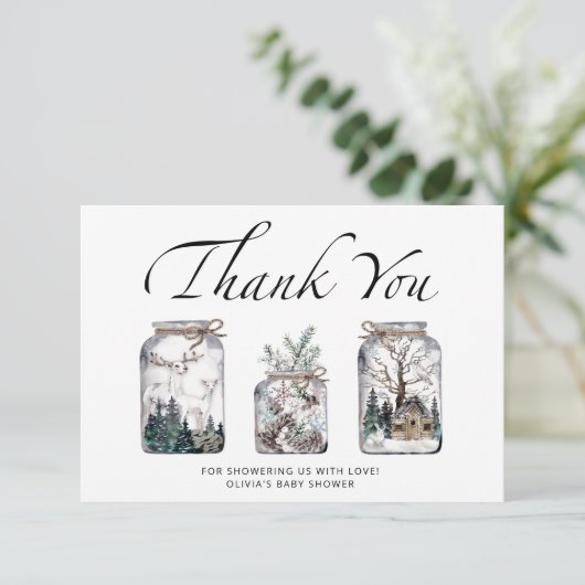 Baby zijn koude buitenste baby shower bedankt je k kaart (Staand voorkant)
