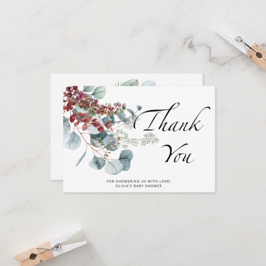 Baby zijn koude buitenste baby shower bedankt je k kaart (Voorkant / Achterkant in situ)