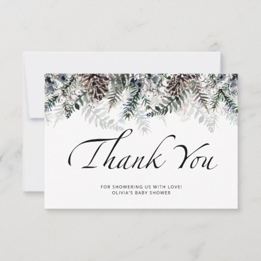 Baby zijn koude buitenste baby shower bedankt je k kaart (Voorkant)