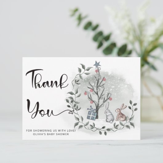 Baby zijn koude buitenste baby shower bedankt je k kaart (Staand voorkant)