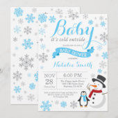 Baby zijn koude buitenste Baby shower blauw Kaart (Voorkant / Achterkant)