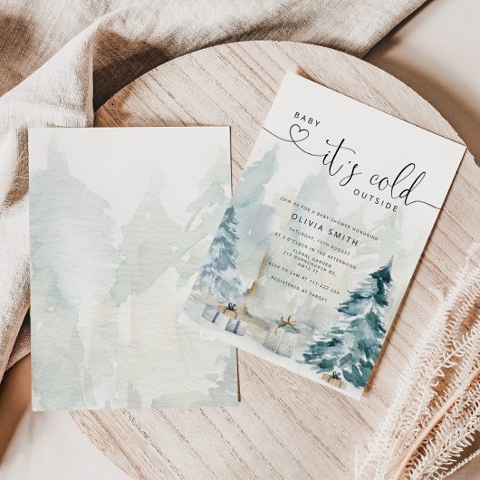 Baby zijn koude buitenste baby shower kaart