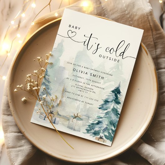 Baby zijn koude buitenste baby shower kaart