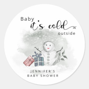 Baby zijn koude buitenste baby shower ronde sticker