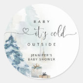 Baby zijn koude buitenste baby shower ronde sticker (Voorkant)