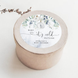 Baby zijn koude buitenste baby shower ronde sticker