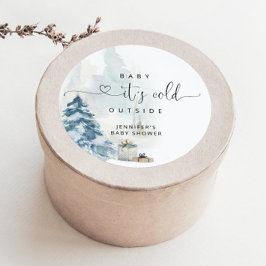 Baby zijn koude buitenste baby shower ronde sticker