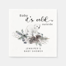 Baby zijn koude buitenste baby shower servet