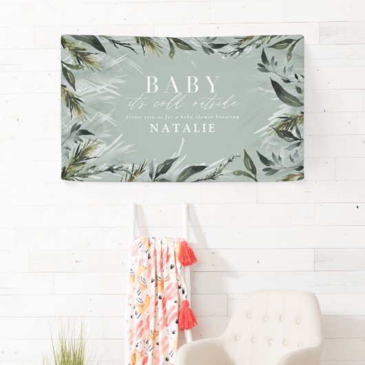 Baby zijn koude buitenste baby shower spandoek (Insitu)