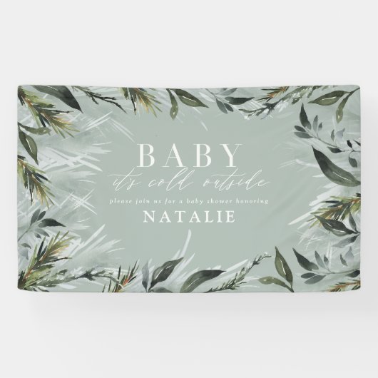 Baby zijn koude buitenste baby shower spandoek (Horizontaal)