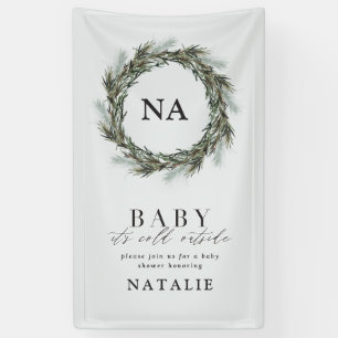 Baby zijn koude buitenste baby shower spandoek