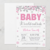 Baby zijn koude buitenste Baby shower van het Wint Kaart (Voorkant / Achterkant)