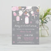 Baby zijn koude buitenste Baby shower van Winter M Kaart (Staand voorkant)