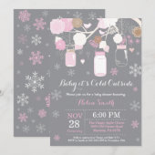 Baby zijn koude buitenste Baby shower van Winter M Kaart (Voorkant / Achterkant)