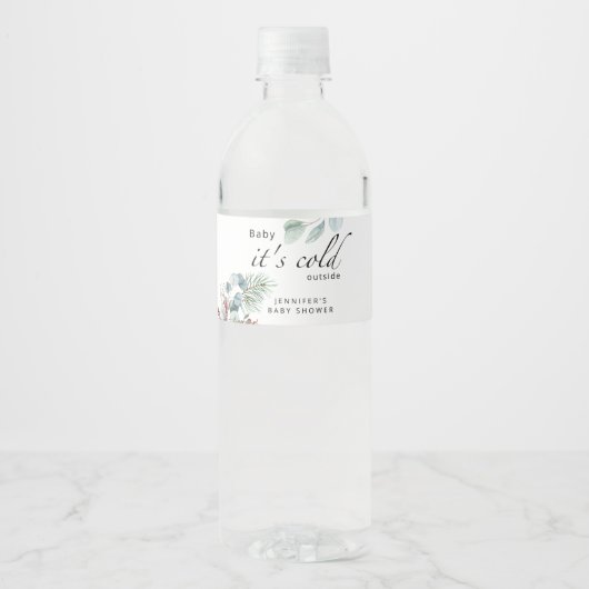 Baby zijn koude buitenste baby shower waterfles etiket (Voorkant)