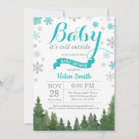 Baby zijn koude buitenste Baby shower Winter Aqua