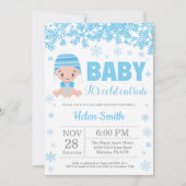 Baby zijn koude buitenste Baby shower Winter Blue Kaart (Voorkant)