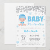 Baby zijn koude buitenste Baby shower Winter Blue  Kaart (Voorkant / Achterkant)