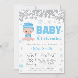 Baby zijn koude buitenste Baby shower Winter Blue  Kaart