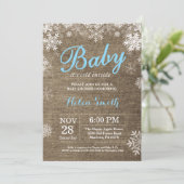 Baby zijn koude buitenste Baby shower Winter Blue  Kaart (Staand voorkant)