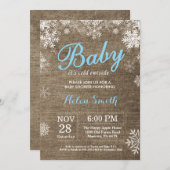 Baby zijn koude buitenste Baby shower Winter Blue  Kaart (Voorkant / Achterkant)