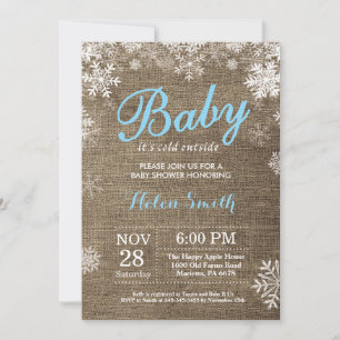 Baby zijn koude buitenste Baby shower Winter Blue  Kaart
