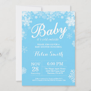 Baby zijn koude buitenste Baby shower Winter Blue Kaart