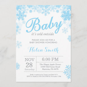 Baby zijn koude buitenste Baby shower Winter Blue Kaart