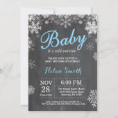 Baby zijn koude buitenste Baby shower Winter Blue  Kaart (Voorkant)