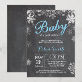 Baby zijn koude buitenste Baby shower Winter Blue  Kaart (Voorkant / Achterkant)