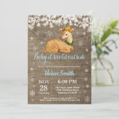 Baby zijn koude buitenste Baby shower Winter Deer  Kaart (Staand voorkant)