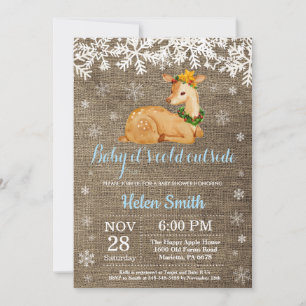 Baby zijn koude buitenste Baby shower Winter Deer  Kaart