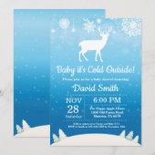 Baby zijn koude buitenste Baby shower Winter Deer  Kaart (Voorkant / Achterkant)