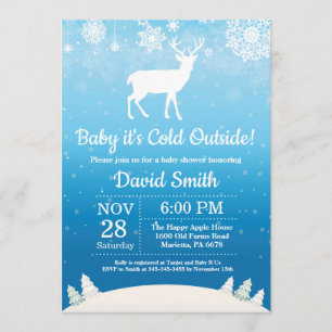 Baby zijn koude buitenste Baby shower Winter Deer  Kaart