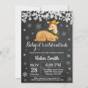 Baby zijn koude buitenste Baby shower Winter Deer Kaart