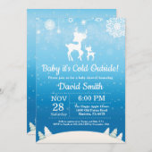 Baby zijn koude buitenste Baby shower Winter Deer  Kaart (Voorkant / Achterkant)