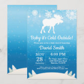 Baby zijn koude buitenste Baby shower Winter Moose Kaart (Voorkant / Achterkant)