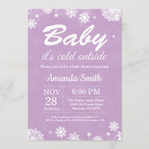Baby zijn koude buitenste Baby shower Wintermeisje Kaart