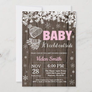 Baby zijn koude buitenste Baby shower Wintermeisje Kaart