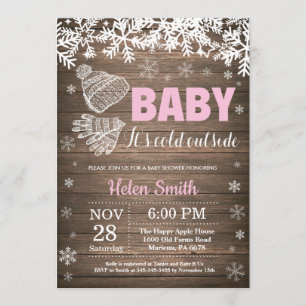 Baby zijn koude buitenste Baby shower Wintermeisje Kaart