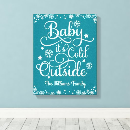 Baby zijn koude buitenste Blauwgroen blauw, specia Canvas Afdruk (Insitu (Houten vloer))