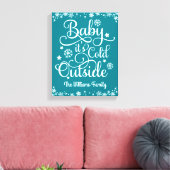 Baby zijn koude buitenste Blauwgroen blauw, specia Canvas Afdruk (Insitu (Woonkamer))