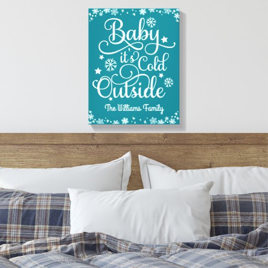 Baby zijn koude buitenste Blauwgroen blauw, specia Canvas Afdruk (Insitu (Slaapkamer))