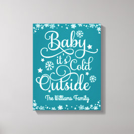 Baby zijn koude buitenste Blauwgroen blauw, specia Canvas Afdruk