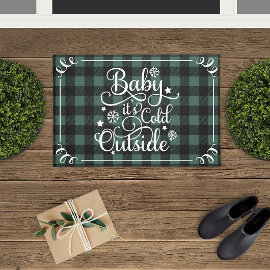 Baby zijn koude buitenste groene buffelfeestdag deurmat