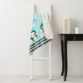 Baby zijn koude buitenste mint-groene Penguin Blan Sherpa Deken (In situ)